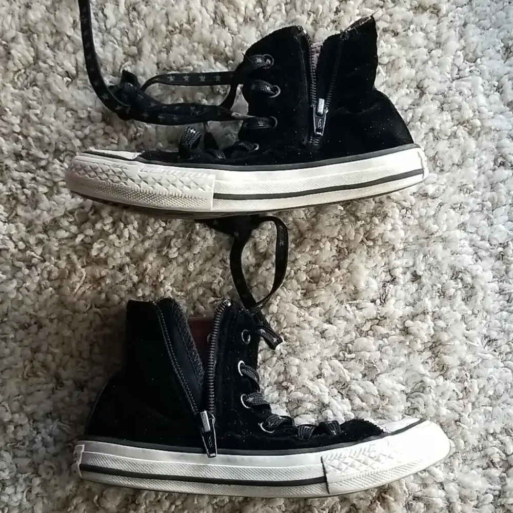 Converse black suede